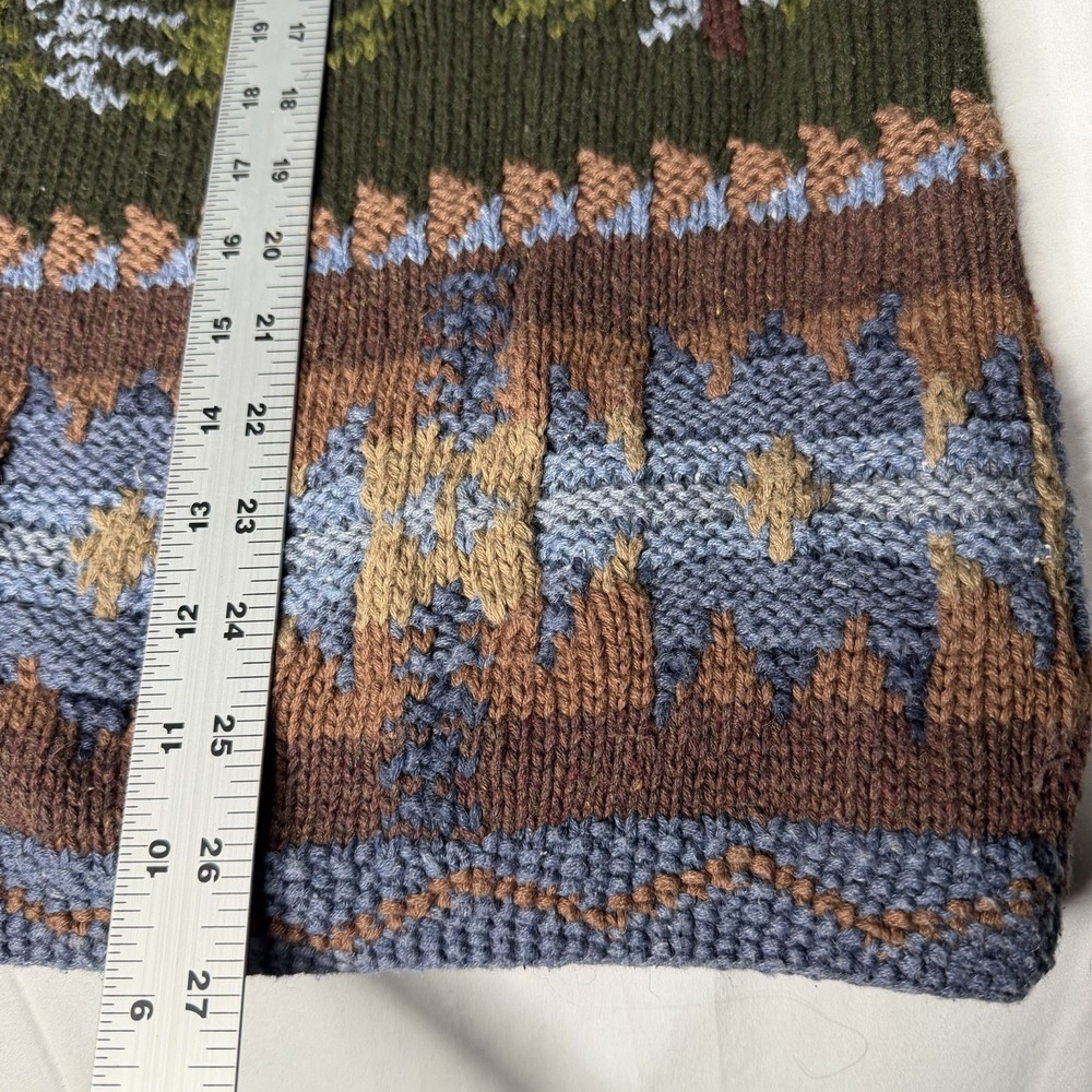 Vintage Northern Isles Women L Cardigan Sweater Forest Cabin Tree Winter Knit - Picture 13 of 13
